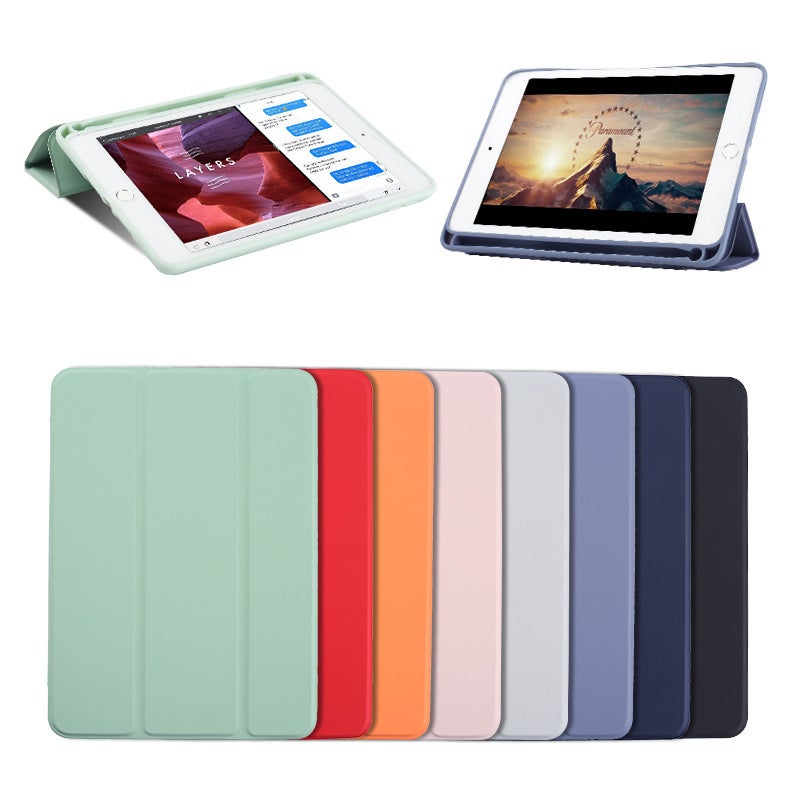 Ipad10.9 Protective Case Is Suitable For Air4/5 Solid Color Right Pen Slot Pro11 Soft Tpu Shell Pro12.9 Leather Case - Image 5