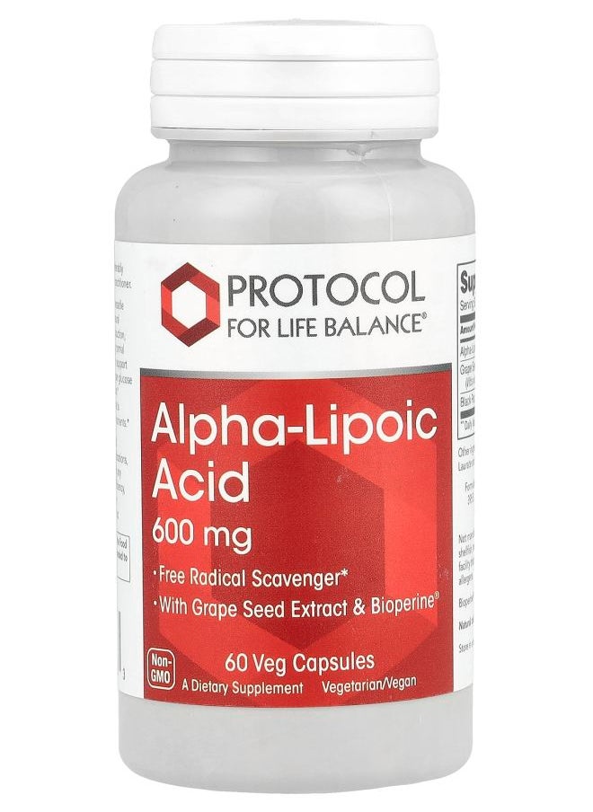 Protocol For Life Balance Alpha-Lipoic Acid 60 Veg Capsules  - Image 1