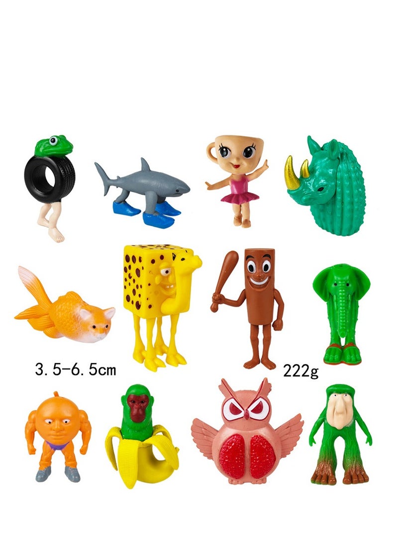 Y&D 12 قطعة ألعاب شخصية تونغ تونغ سحور لمحبي الشخصيات نماذج تزيين كعكة عيد الميلاد