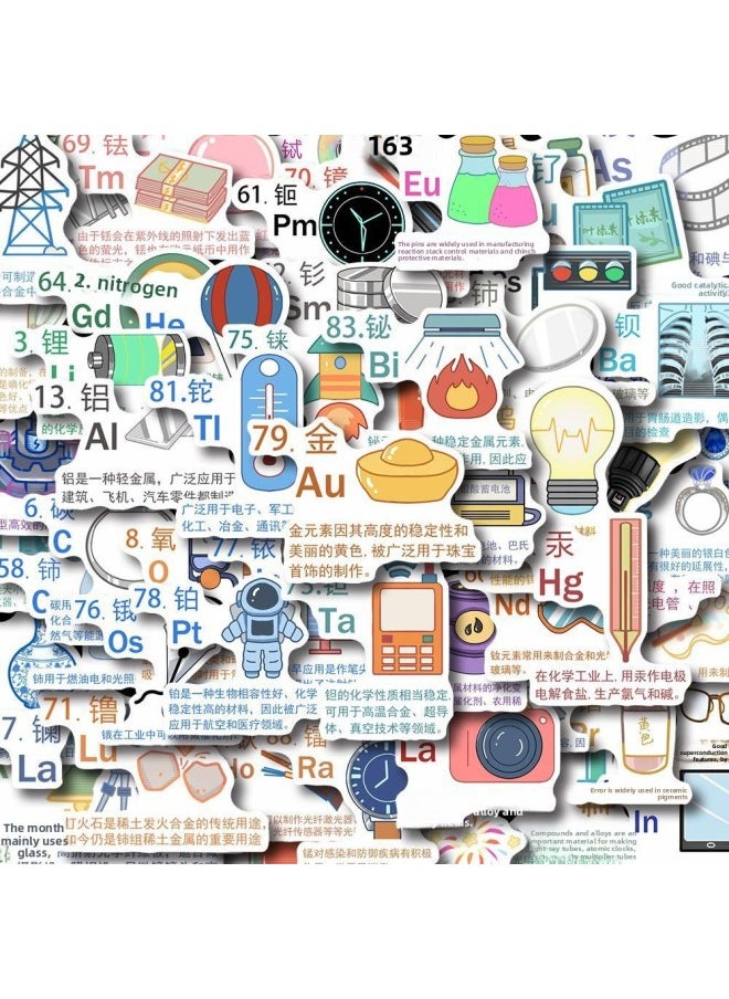 122 Original Chemical Elements Creative Stickers Science Students Knowledge Stickers Decorative Stickers Waterproof Diy Hand Account-Color:61 Original Chemical Elements A  - Image 1