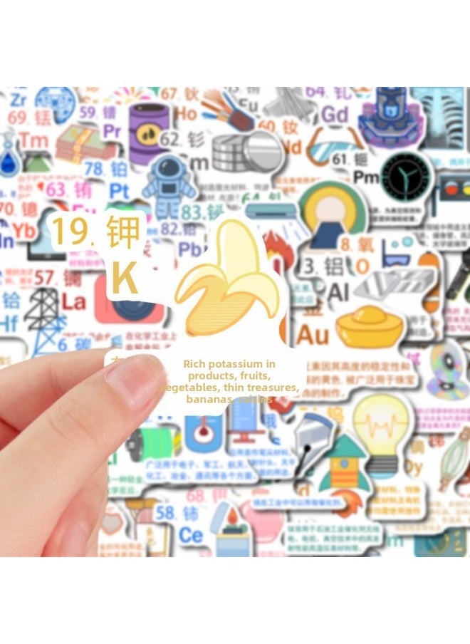 122 Original Chemical Elements Creative Stickers Science Students Knowledge Stickers Decorative Stickers Waterproof Diy Hand Account-Color:61 Original Chemical Elements A  - Image 4