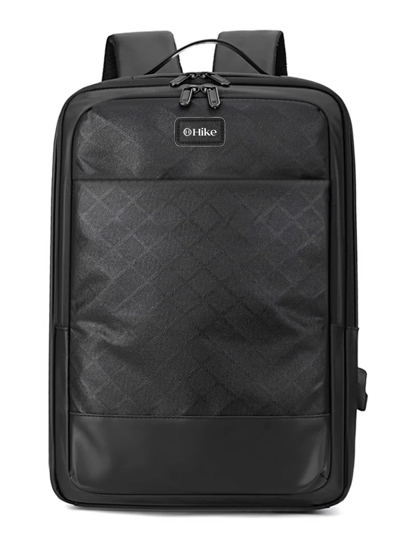 Hike  Unisex Computer Shoulder Backpack Water Resistant Daypack with Built in USB port and Separate Laptop Compartment for Travel/Business/College, HK2301, Black  | Best Price UAE