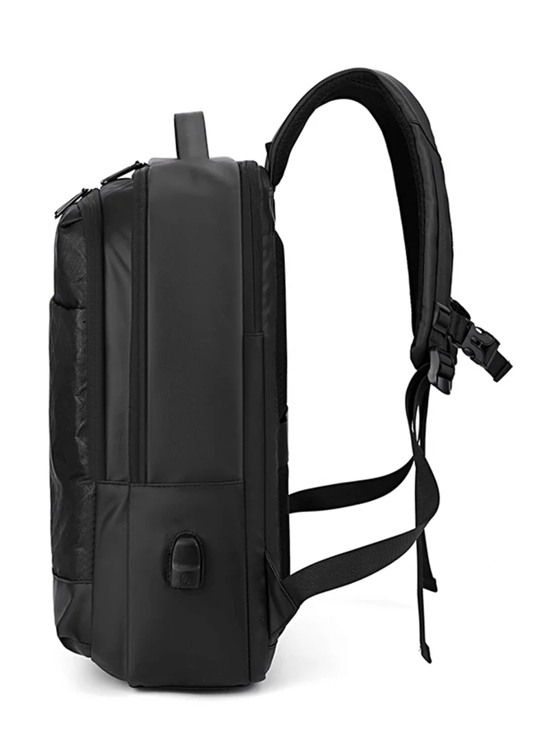 Hike  Unisex Computer Shoulder Backpack Water Resistant Daypack with Built in USB port and Separate Laptop Compartment for Travel/Business/College, HK2301, Black  | Best Price UAE