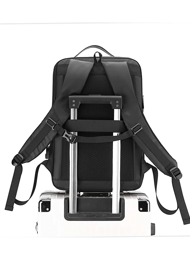 Hike  Unisex Computer Shoulder Backpack Water Resistant Daypack with Built in USB port and Separate Laptop Compartment for Travel/Business/College, HK2301, Black  | Best Price UAE