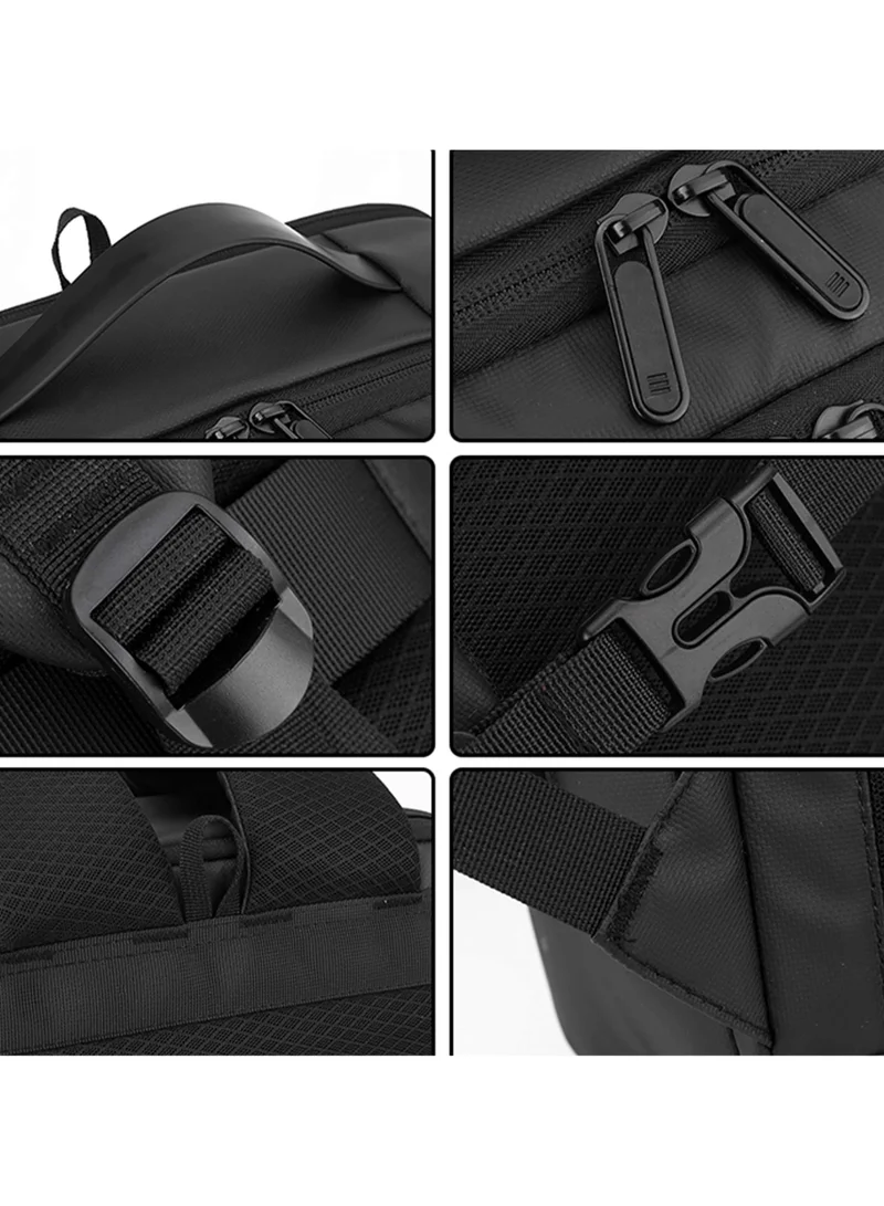 Hike  Unisex Computer Shoulder Backpack Water Resistant Daypack with Built in USB port and Separate Laptop Compartment for Travel/Business/College, HK2301, Black  | Best Price UAE