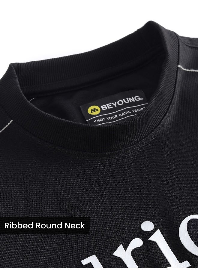 Beyoung Black HD Embroidered Dual Sleeves T-Shirt  - Image 5