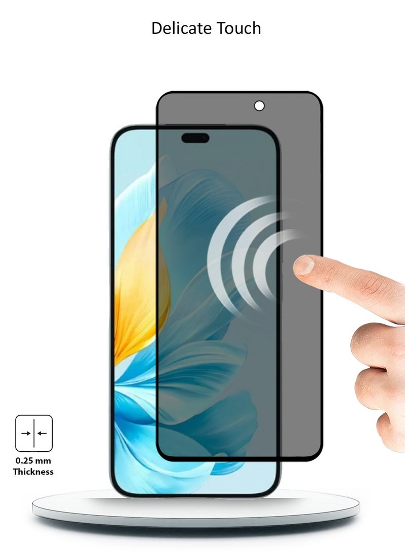 Premium Privacy Tempered Glass Screen Protector for honor 200 lite 5G - Anti Bubbles 9H Hardness 0.33 mm Rounded Edges Easy Installation