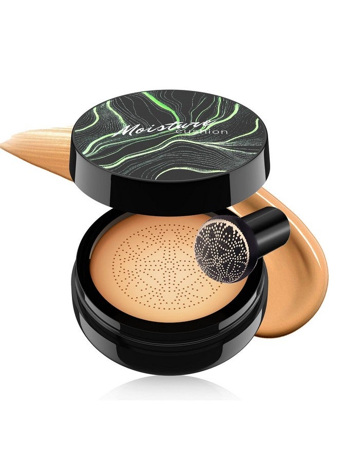 OETUIOW Mushroom Head Air Cushion CC Cream Strong Concealer, Moisturizing BB Cream Makeup Base Primer Even Skin Tone for All Skin Types, Face Makeup Cushion Foundation Long Lasting (Medium) - Image 1