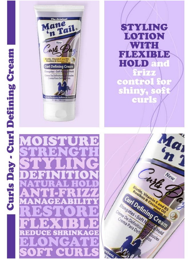 Ane 'N Tail Curls Day Curl Defining Cream With Biotin Vitamin E And B5 Rooibos & Coconut Oil For Soft Natural Hold Sulfate And Paraben Free (Curl Defining Cream)