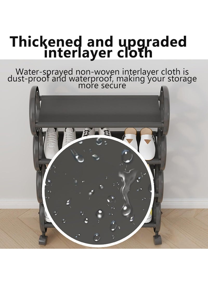 Shoe Rack Tall and Narrow Shoe Racks with Rolling Wheels for Entryway Shoe Storage Organizer Shelf Plastic Shoe Rack