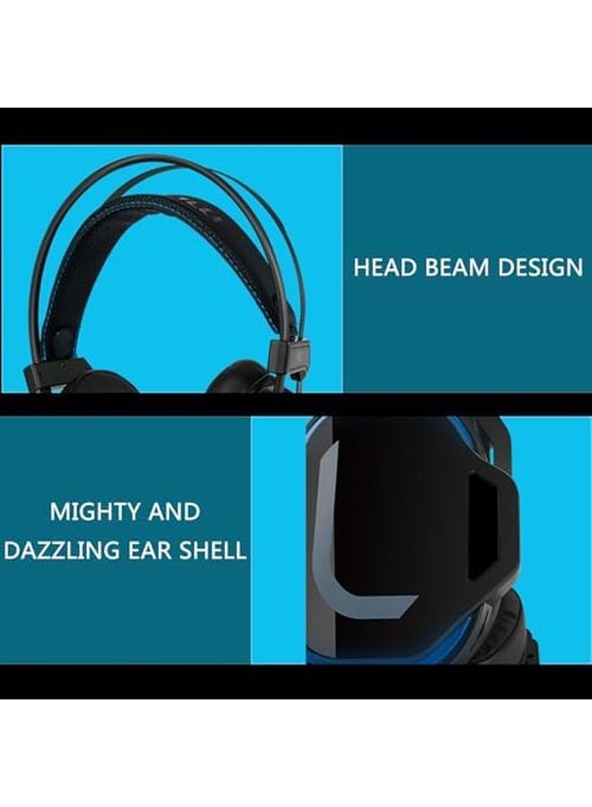 Black USB 7 1CH Over Ear Headphones With Vivid Lights Clear Sound For Gaming Office - Image 5