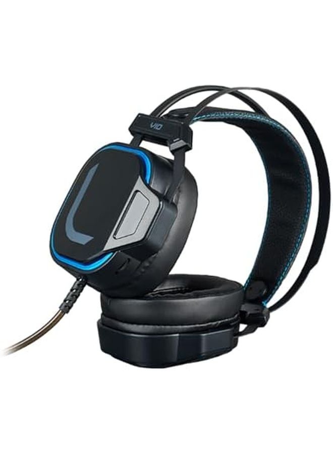Black USB 7 1CH Over Ear Headphones With Vivid Lights Clear Sound For Gaming Office - Image 2