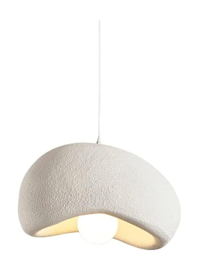 Japanese Minimalist Resin Pendant Light - White Hanging Dome Chandelier Ceiling Light for Home, Kitchen, Restaurants & Bars 30cm - Image 1