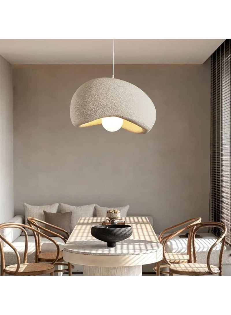 Japanese Minimalist Resin Pendant Light - White Hanging Dome Chandelier Ceiling Light for Home, Kitchen, Restaurants & Bars 30cm - Image 2