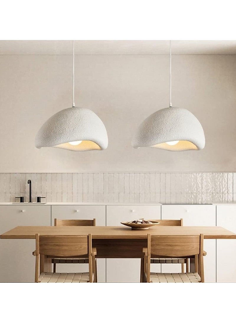 Japanese Minimalist Resin Pendant Light - White Hanging Dome Chandelier Ceiling Light for Home, Kitchen, Restaurants & Bars 30cm - Image 3