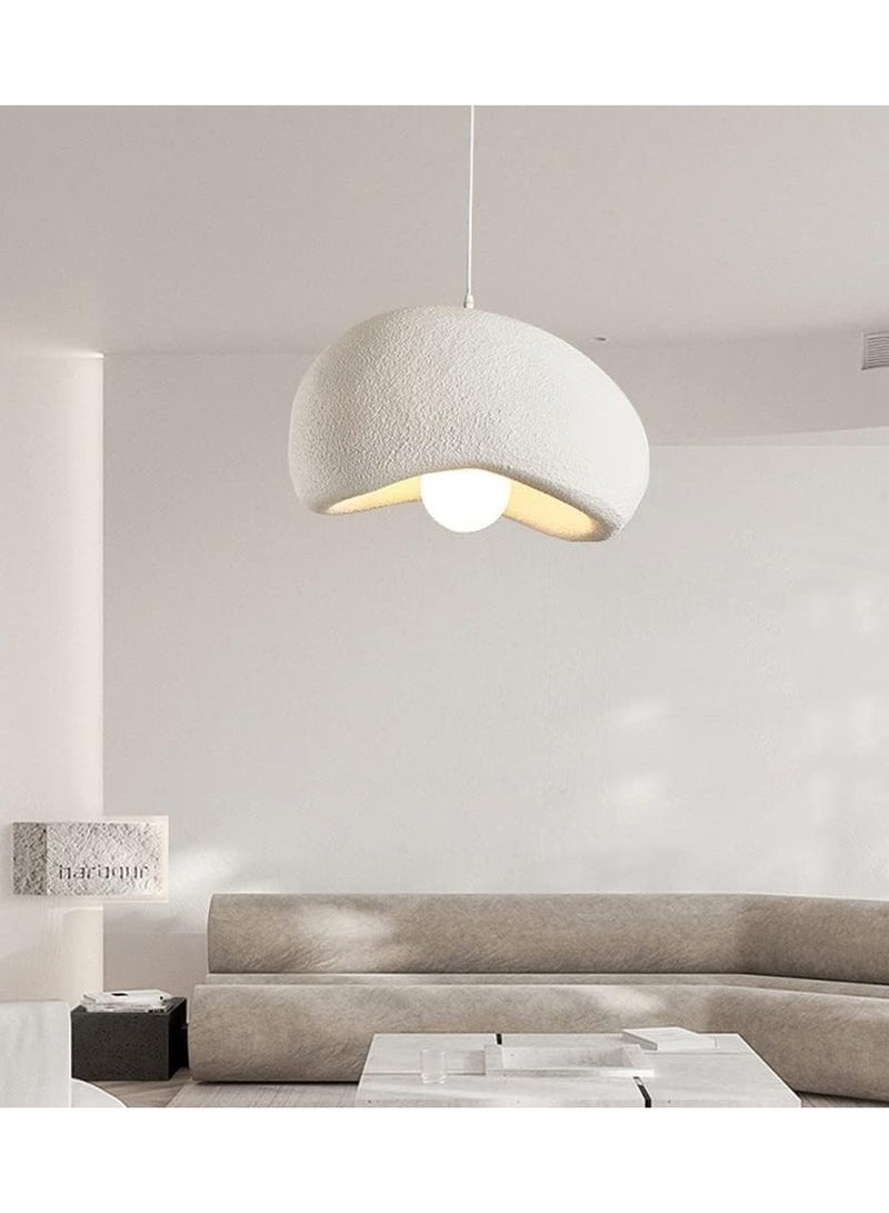 Japanese Minimalist Resin Pendant Light - White Hanging Dome Chandelier Ceiling Light for Home, Kitchen, Restaurants & Bars 30cm - Image 4