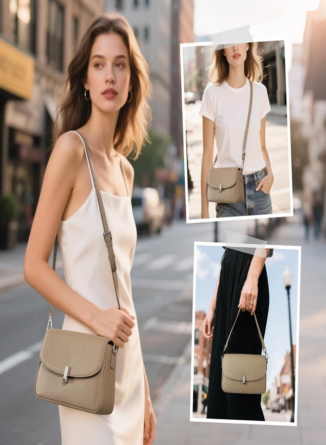 MoreFarther Leather Crossbody Bags for Women, Everyday Medium Purses Trendy, Women's Shoulder Handbags with Adjustable Strap, White, Everyday Trendy - Image 2
