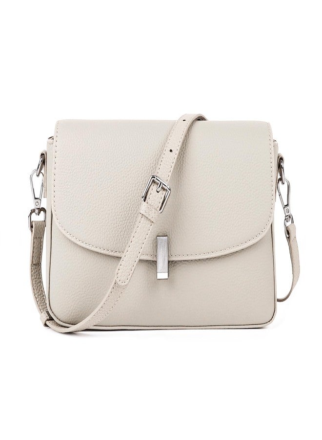 MoreFarther Leather Crossbody Bags for Women, Everyday Medium Purses Trendy, Women's Shoulder Handbags with Adjustable Strap, White, Everyday Trendy - Image 1