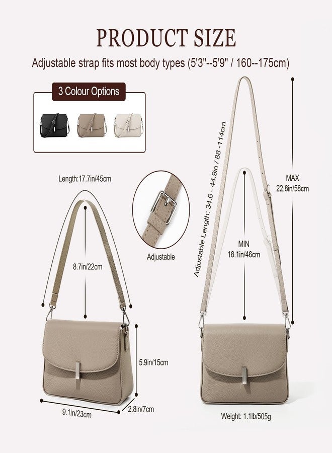 MoreFarther Leather Crossbody Bags for Women, Everyday Medium Purses Trendy, Women's Shoulder Handbags with Adjustable Strap, White, Everyday Trendy - Image 4