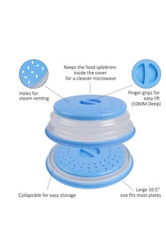 Y&D [2 Pack]Microwave Splatter Cover Vented Collapsible Microwave Food With Easy Grip Handle, Dishwasher-Safe, BPA-Free Silicone & Plastic, 10.5" Round  - Image 3
