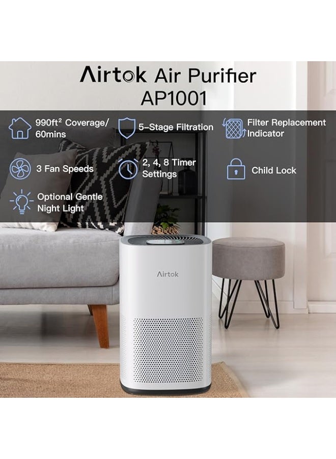 Air Purifiers Large Room with H13 True HEPA Filter for Bedroom Home -  Air Purifier for Allergies and Pets Smoke Mold Dust Dander Odor Coverage Max 793 ft2 99.9% Removal to 0.1mic Ozone-Free - Image 5