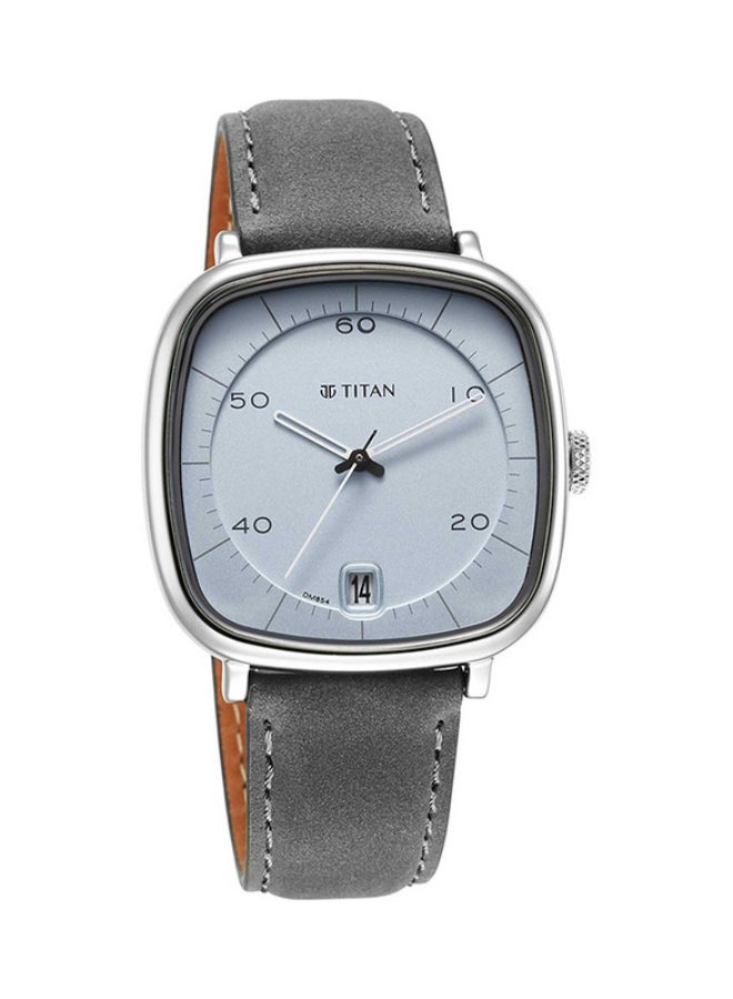 TITAN ساعة تيتان كلاسيك التناظرية بقرص دائري رمادي وحزام رمادي للرجال - Image 2