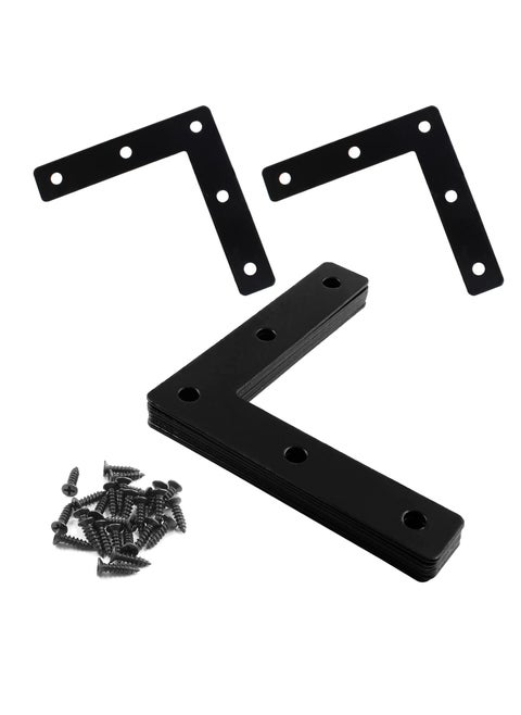 20 Pcs Heavy Duty L Shaped Corner Brackets for Wood Shelves and Furniture Supports in Stainless Steel