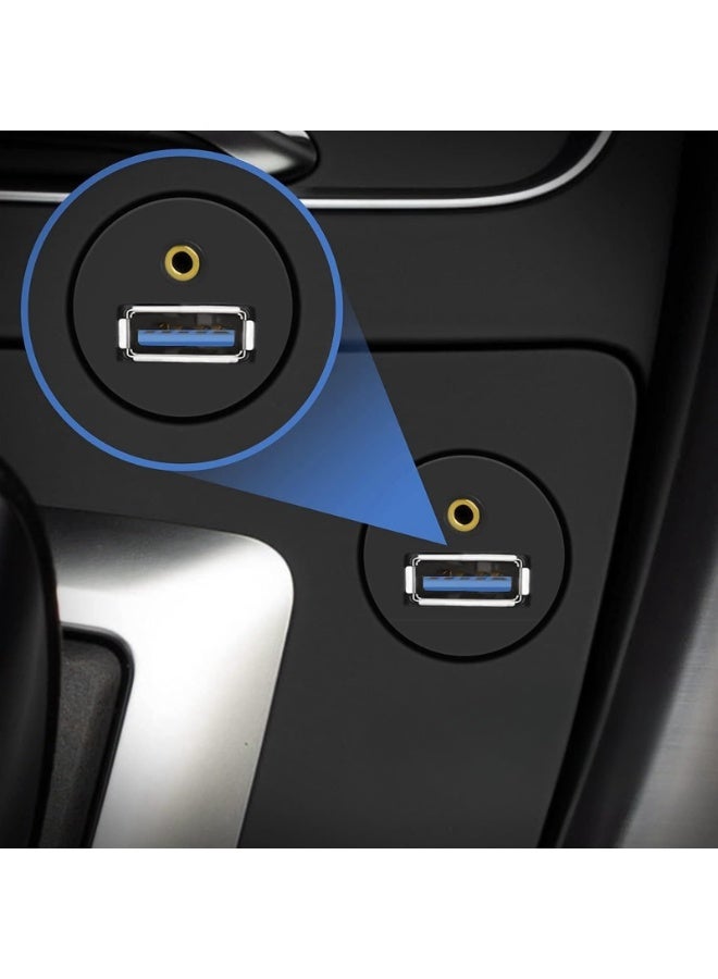 كابل التثبيت المدمج في لوحة القيادة ومنفذ تثبيت لوحة القيادة ومقبس AUX وموصل التوصيل وسلك التمديد للسيارة والشاحنة والمقطورة والقارب والدراجة النارية - Image 4