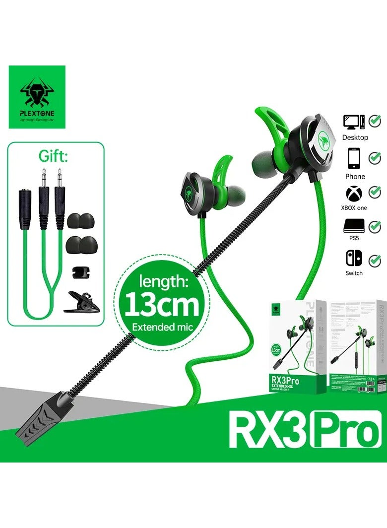 بليكستون سماعات Plextone RX3 Pro السلكية مع مقبس 3.5 مم وميكروفون مزدوج قابل للإزالة، سماعات داخل الأذن ستيريو عالية الدقة جودة صوت HiFi للهواتف المحمولة والأجهزة اللوحية، باللون الأسود - Image 5