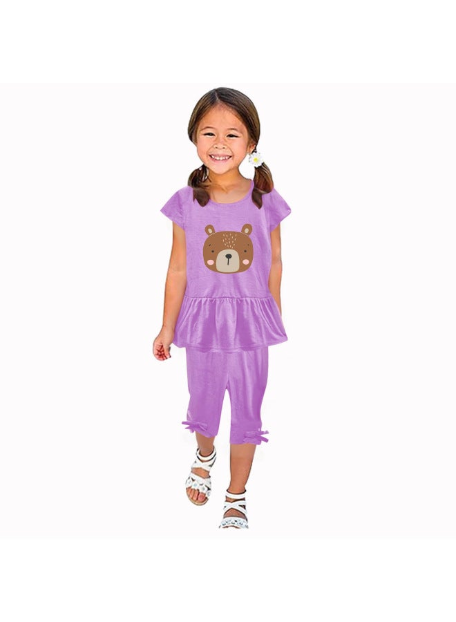 European And American Style Summer New Children's Clothing Girls Short Sleeve Suit Girls Short Sleeve Two Piece Pants Children's Clothing