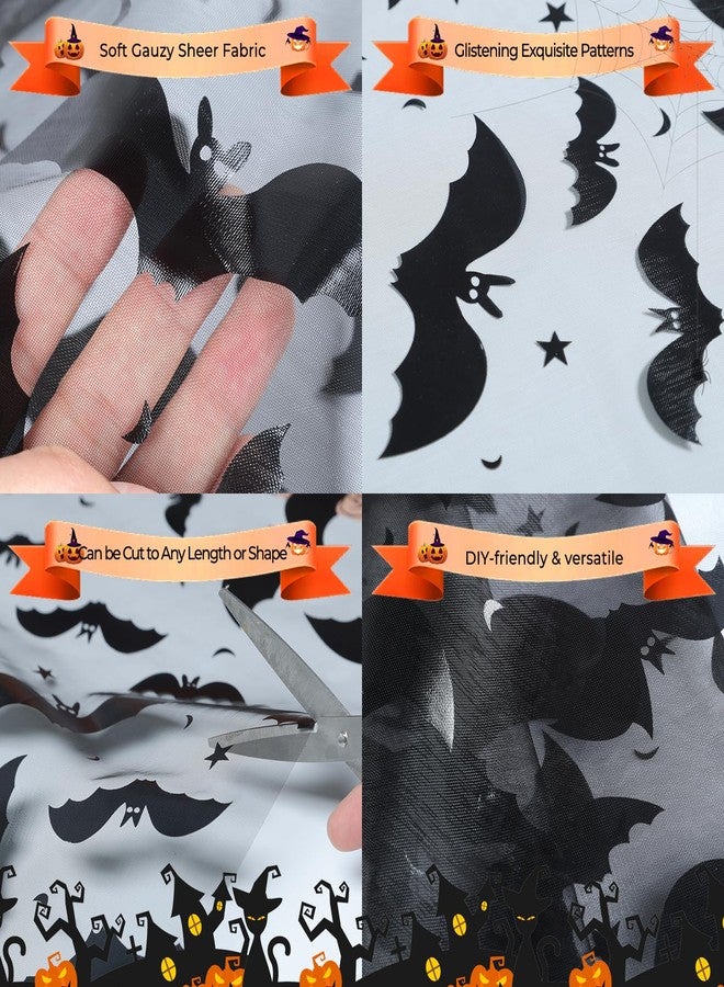 Yonuni Halloween Table Runner, Black Bat Table Runners for Halloween Decor/Party Dinner Table Decoration - Image 2