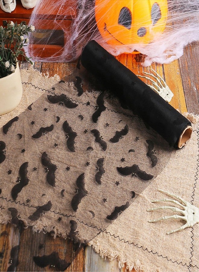 Yonuni Halloween Table Runner, Black Bat Table Runners for Halloween Decor/Party Dinner Table Decoration - Image 1
