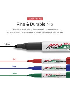 Monami Accu Liner Dry Erase Markers, Fine Tip (1.5Mm), Low-Odor Whiteboard Markers, Black, 12-Count  - Image 3