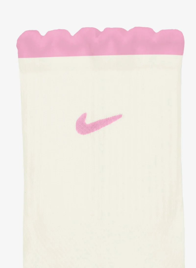 Nike SAIL(PINKRISE)/PINKRISE(SAIL) 2 Pack Everyday Elevated Micro Scallop Crew Socks  | Best Price UAE