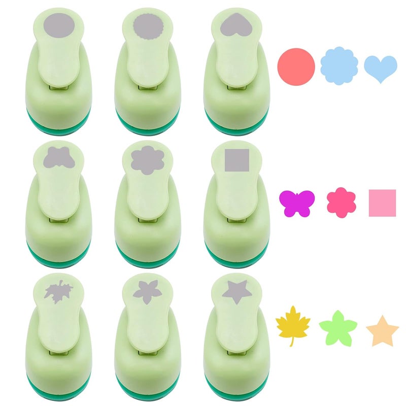 UCEC Craft Hole Punch, 9 Pcs 5/8 Inch Paper Punches for Crafting Hole Punch Shapes Hole Puncher for Crafts, Different Shape Crafting Designs for Crafting & DIY Projects - Image 1