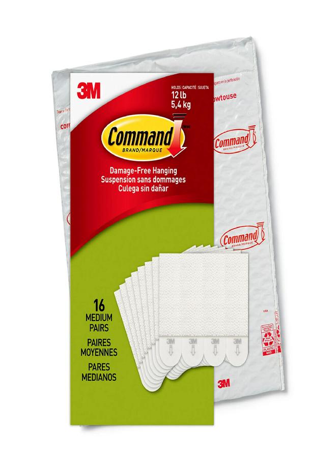 Command Command Medium Picture Hanging Strips, Damage Free Hanging Picture Hangers, No Tools Wall Hanging Strips for Living Spaces, 16 White Adhesive Strip Pairs(32 Command Strips) - Image 4