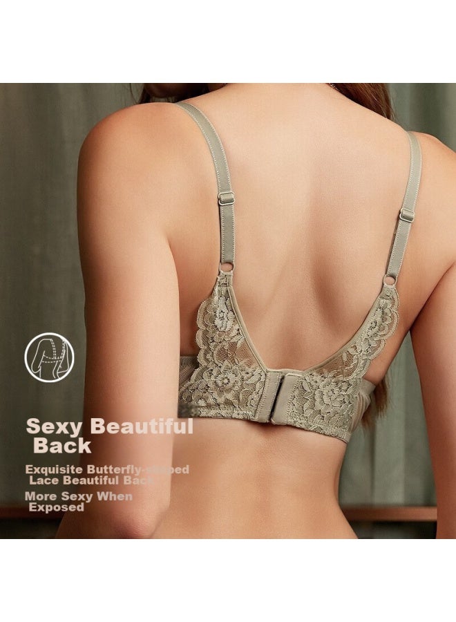 mybody Mybody Women's Push-up Ultra-thin Breathable Bra With Big Chest And Small Back Beauty Back Bra Black 75b  - Image 5