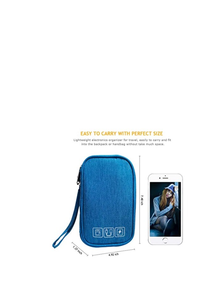 Facehub47 - Electronic Accessories Case with Front Pocket, Portable Cable Storage Bag Travel Waterproof Accessories Pouch for Phone,Headphones, Data Line, Power Bank, USB Flash Drive,etc - Image 1