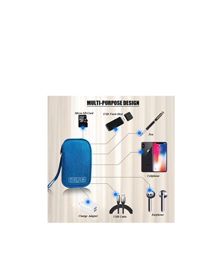 Facehub47 - Electronic Accessories Case with Front Pocket, Portable Cable Storage Bag Travel Waterproof Accessories Pouch for Phone,Headphones, Data Line, Power Bank, USB Flash Drive,etc - Image 1