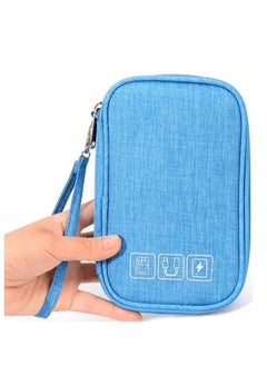 Electronic Accessories Case with Front Pocket, Portable Cable Storage Bag Travel Waterproof Accessories Pouch for Phone,Headphones, Data Line, Power Bank, USB Flash Drive,etc