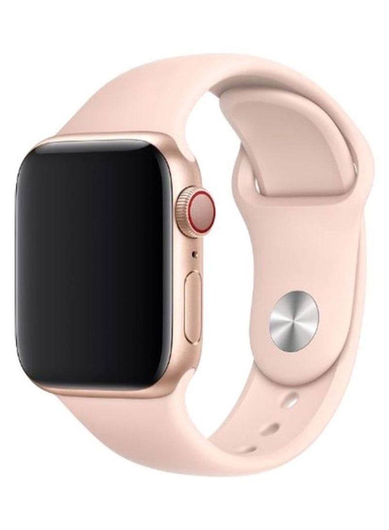 Silicone Sport Band/Strap for Apple Watches Compatible with 46mm/45mm/44mm/49mm Pink sand - Image 2