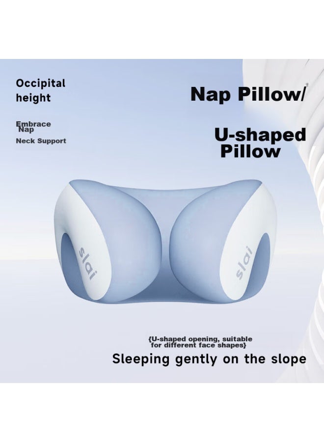 Silayi Siliyi Nap Pillow, U-shaped Pillow, Nap Pillow, Neck Support Pillow, Prone Sleeping Pillow, For Children, Primary School Students, Office Workers, Adults - Pink - Image 3
