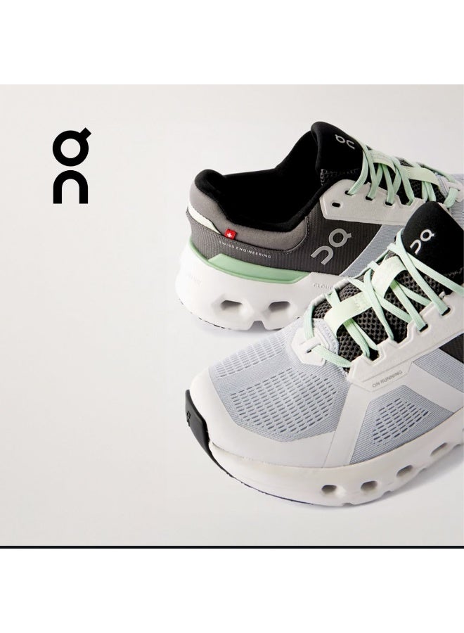 اون راننج حذاء رياضي منخفض الرقبة من On Running Cloudrunner 2 باللونين الرمادي والأخضر الزيتوني - Image 2