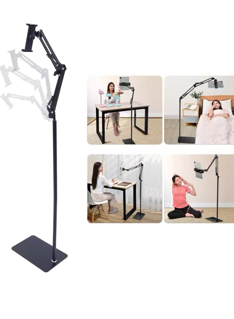 Tablet Floor Stand, 360° Flexible Rotation Tablet Stand with Heavy Duty Base, phone stand，Tablet Floor Stand Holder Adjustable,Compatible with iPad Air/Mini/Pro 11/9.7/All iPhones, Most Cell Phones (3.5"-11") - Image 3