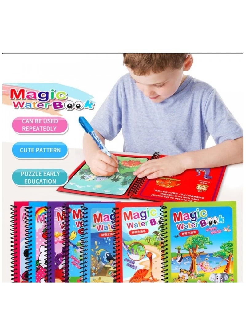 Kids Magic Water Colouring Book Unlimited Fun with Water (multi-shape) for +3 kids, Coloring Drawing Reusable Water-Reveal Activity Pad, Chunky-Size Water Pen, Magic Coloring Book, Watercolor Magic Coloring Book, Sketchbook with Watercolor Magic Pen for Kids - Assorted Shapes, Fantastic Kids Toys, Magic Watercolor Coloring Book, Magic Water Book, Water Coloring Book, Doodling Paint with Water Magic Pen Painting Board, Children Education Drawing Toy, Water Coloring Book Toy Scribble Coloring Book with Magic Pen and Drawing Pad, Birthday Gift (multi-shape)  - Image 1