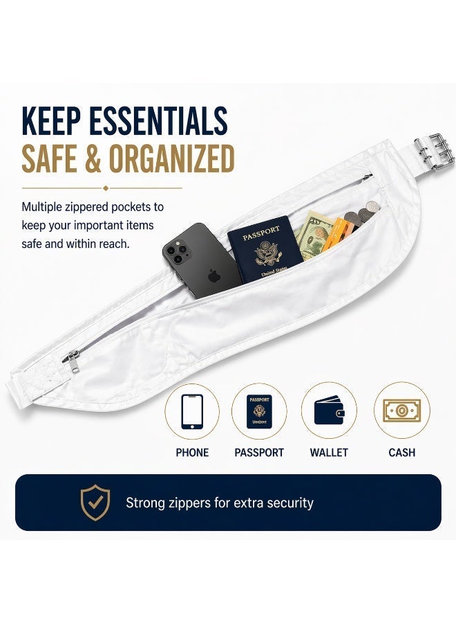 Adjustable Ihram Belt for Hajj & Umrah Men – Comfortable Hidden Waist Belt with Secure Zipper Pocket for Passport, Phone & Money – 82–144 cm - Image 4