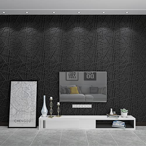 Art3d 197 x 197 Pack of 12 Wall Panel Stripes Black - Image 3
