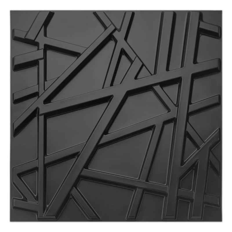 Art3d 197 x 197 Pack of 12 Wall Panel Stripes Black - Image 2