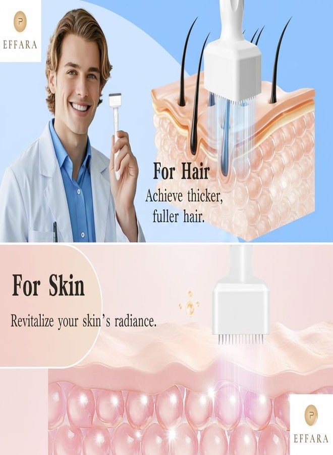 Effara Adjustable Derma Stamp for Hair & Beard Growth - 140 Titanium Microneedles (0-3mm) Professional Microneedling Pen for Face, Skin Repair & Acne Scars - Manual Derma Roller Alternative - Image 3