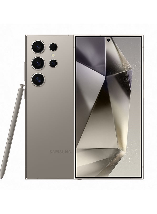 سامسونج هاتف Galaxy S24 Ultra ثنائي شريحة الاتصال بلون رمادي تيتانيوم وذاكرة وصول عشوائي (RAM) سعة 12 جيجابايت وذاكرة تخزين داخلية 256 جيجابايت يدعم تقنية 5G - إصدار عالمي - Image 1